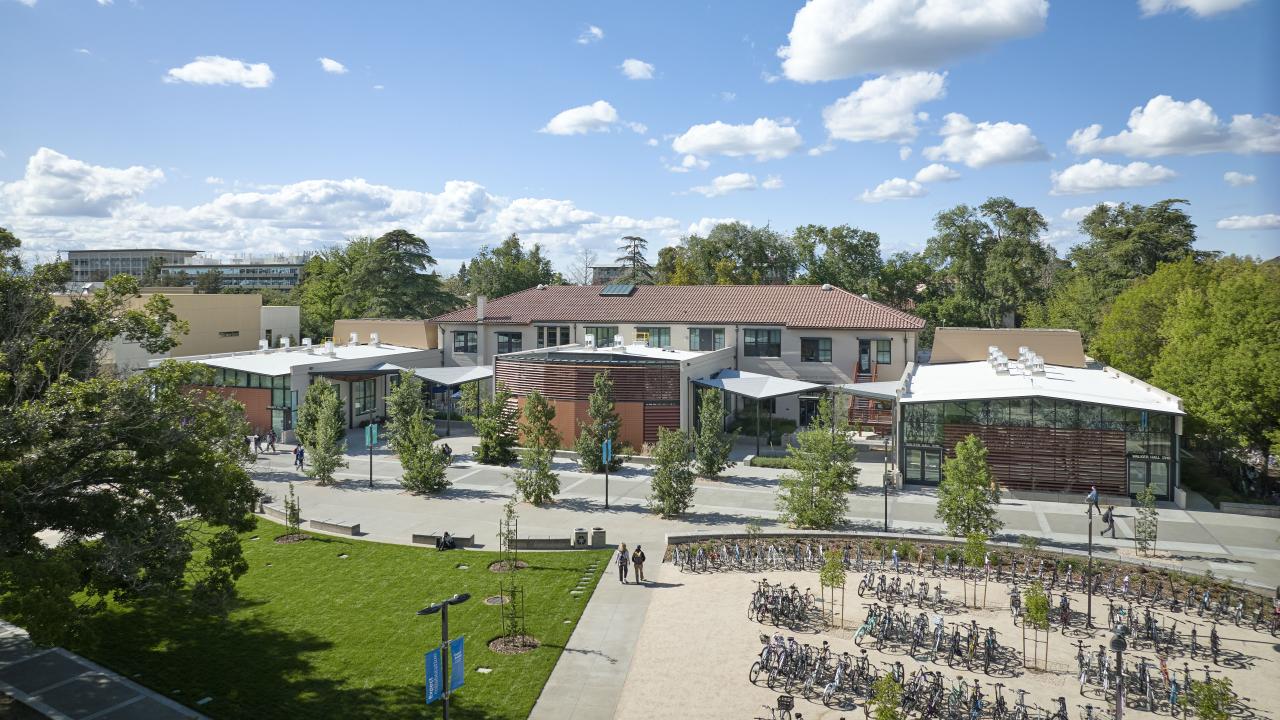 Aerial shot of Walker Hall.