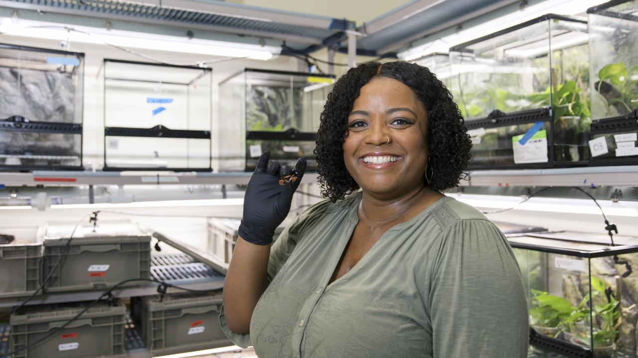 Victoria Watson-Zink, Ph.D. '22, studies the reproductive biology and developmental processes of terrestrial crabs. (Courtesy photo)