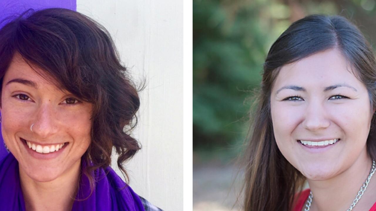 Graduate students Melanie Colvin (UC Berkeley) and Maci Mueller (UC Davis)