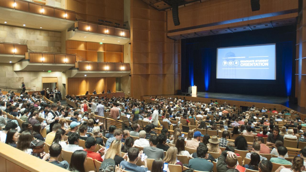 UC Davis graduate students attending Graduate Student Orientation