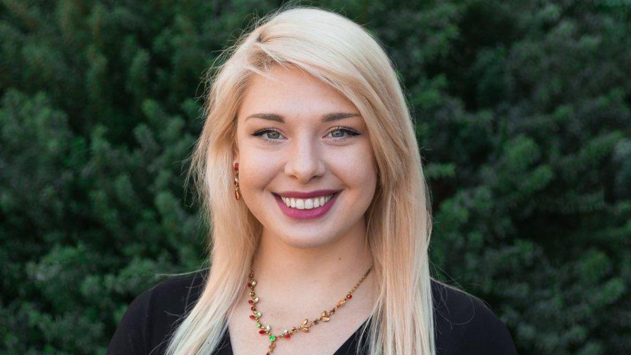Graduate student Leslie Simms