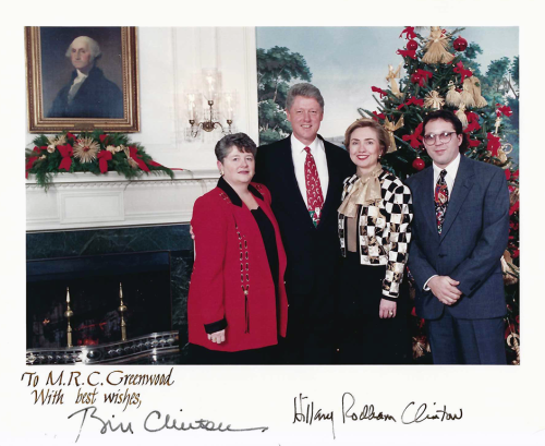 Dr. Greenwood with President Bill Clinton and Hilary Clinton at the White House Christmas Reception