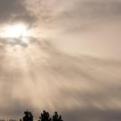 The sun start to break through clouds on January 25, 2021.