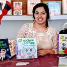 Handeep Dhoot pictured with her books