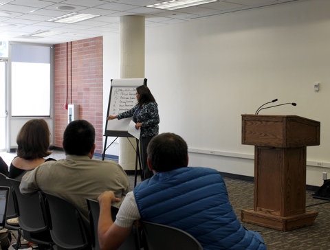 Josephine Moreno presenting to students