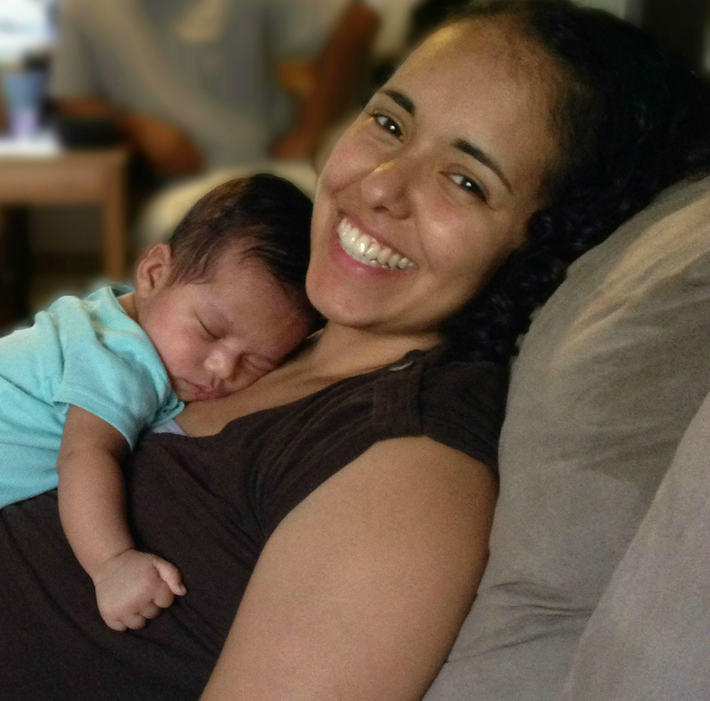 Nadia Ono and her newborn